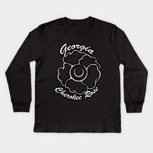 Georgia - Cherokee Rose Kids Long Sleeve T-Shirt